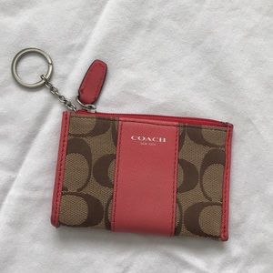 Coach Mini Keychain Monogram Wallet